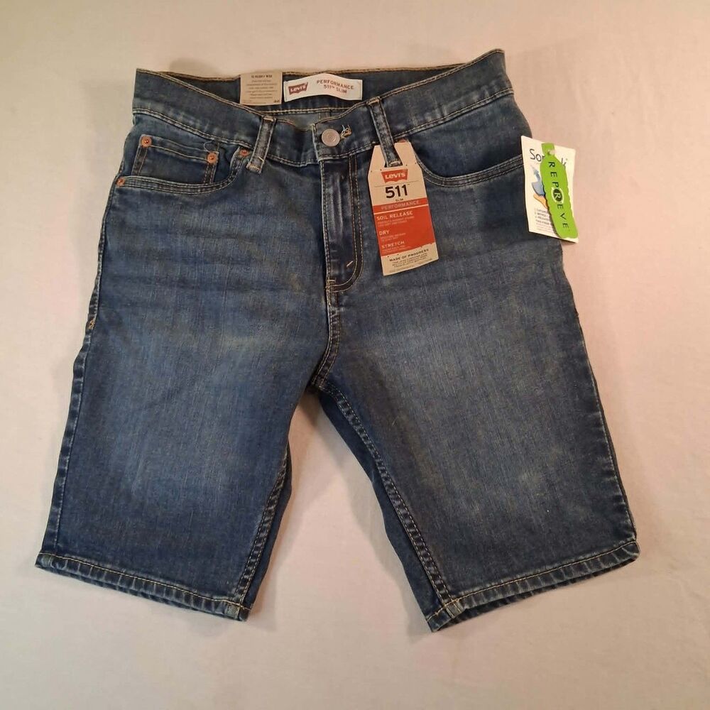 Levi's 511 Slim Shorts Boys 12 Husky W32 Performance Stretch Denim NWT